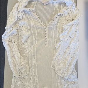 Rebecca Taylor White Lace Blouse